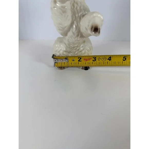 Vintage Ceramic Poodle Figurine White Sitting Paws Up Regale Decor Accent - Picture 9 of 12